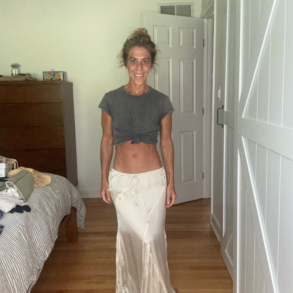 Free People Cream Maxi Skirt